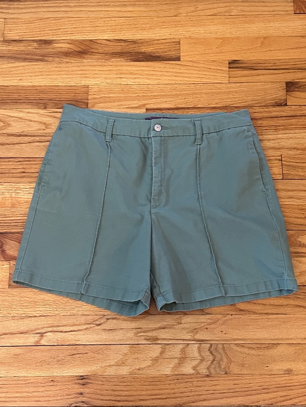 🌺 Gloria Vanderbilt Sage Green High-Rise Shorts Sz 12